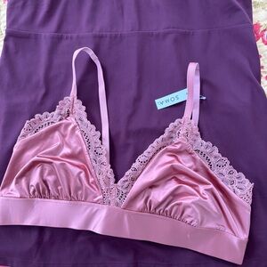 Soma Clay Rose Satin Lace Bralette XXL